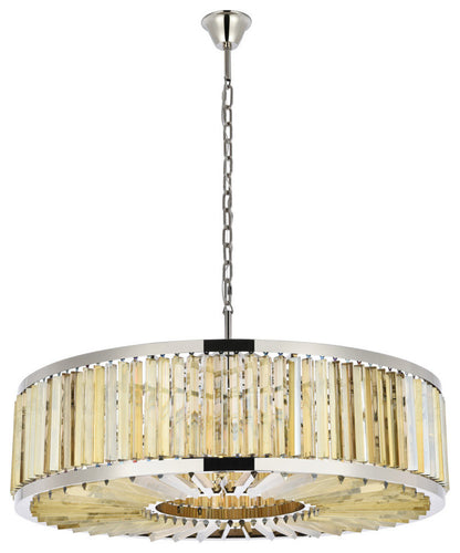 Elegant Lighting 1203G43-GT/RC Chelsea 10 Light 44"W Crystal Drum - PolishedBy Elegant Furniture & Lighting