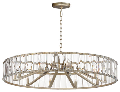 Maxim 21869 Odeon 10 Light 40"W Crystal Drum Chandelier - Golden SilverBy Maxim Lighting International