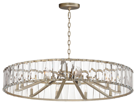 Maxim 21869 Odeon 10 Light 40"W Crystal Drum Chandelier - Golden SilverBy Maxim Lighting International