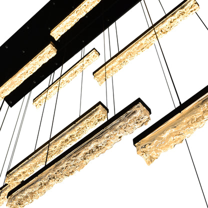 CWI LIGHTING 1588P48-10-101 Stagger Integrated LED Black ChandelierBy CWI Lighting