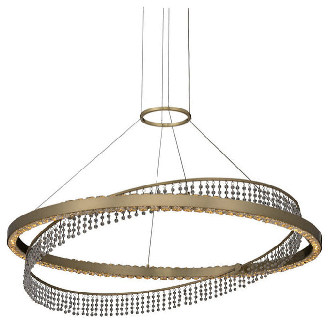 Allegri 036357-FR001 Saturno 36"W LED Ring Chandelier - Brushed BrassBy Allegri Crystal by Kalco Lighting
