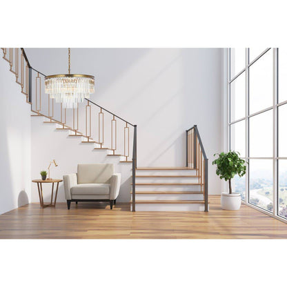 Sydney 17 Light Chandelier, Clear, Satin GoldBy Elegant Furniture & Lighting