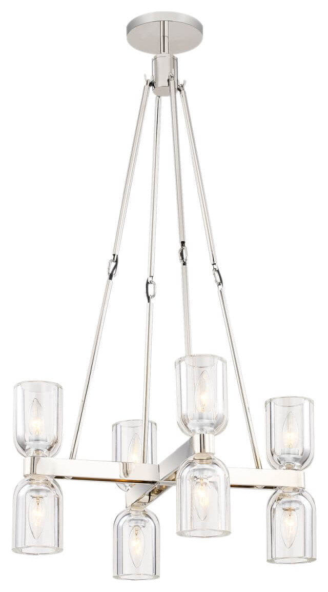 Alora Lighting Lucian 8 Light 22" Chandelier, Polished NickelBy Kuzco Lighting LLC