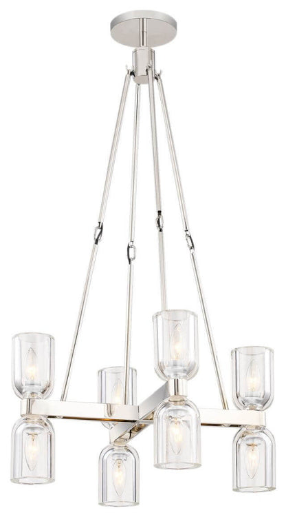 Alora Lighting Lucian 8 Light 22" Chandelier, Polished NickelBy Kuzco Lighting LLC