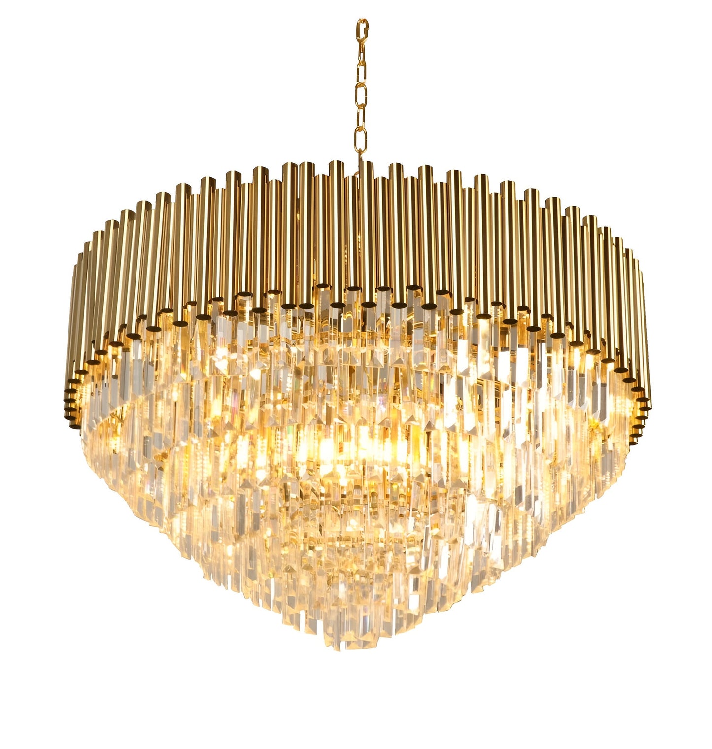 Cisano sul Neva | Majestic Gold Crystal Ceiling Chandelier, 23.6''By Miron Demid LLC