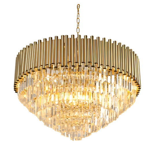 Cisano sul Neva | Majestic Gold Crystal Ceiling Chandelier, 23.6''By Miron Demid LLC