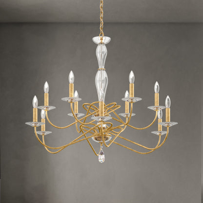 Schonbek Vx1012N-22H 12 Light Crystal Chandelier, Heirloom GoldBy Schonbek