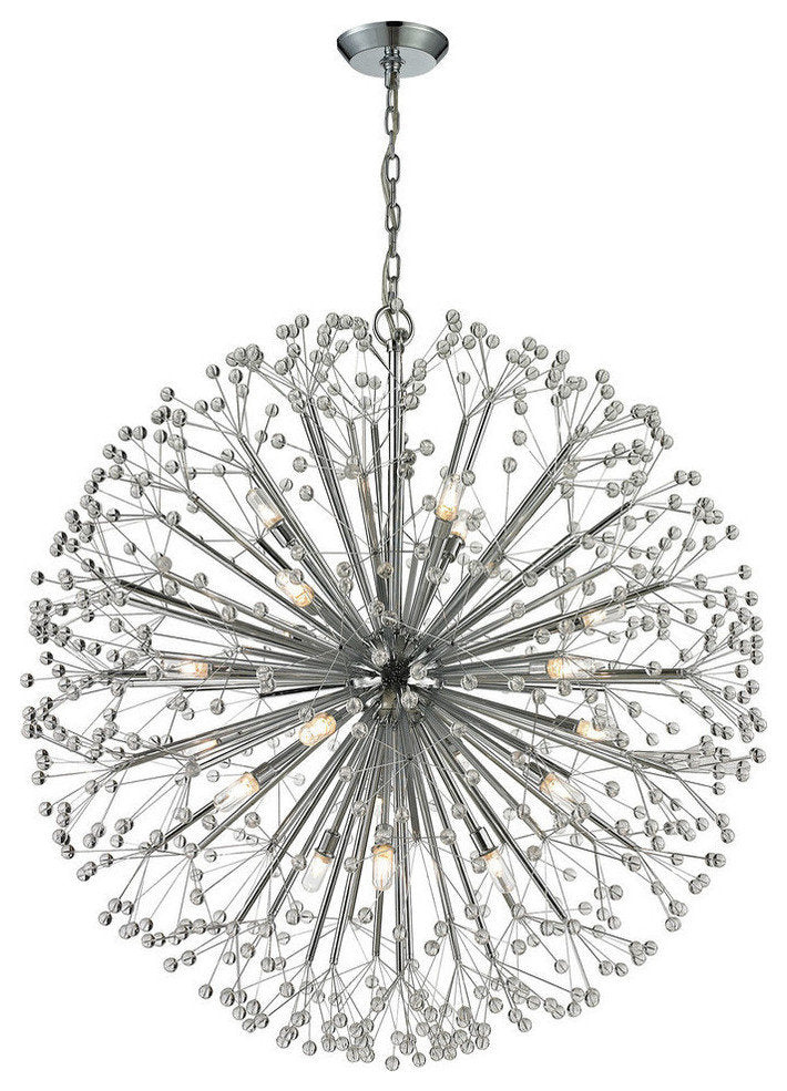 Elk Lighting Starburst 19-Light Chandelier, Polished Chrome and CrystalBy ELK Group International