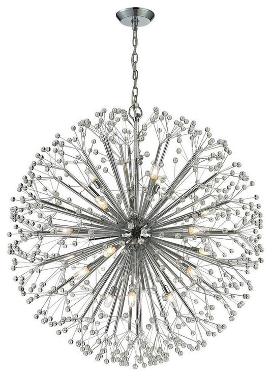 Elk Lighting Starburst 19-Light Chandelier, Polished Chrome and CrystalBy ELK Group International