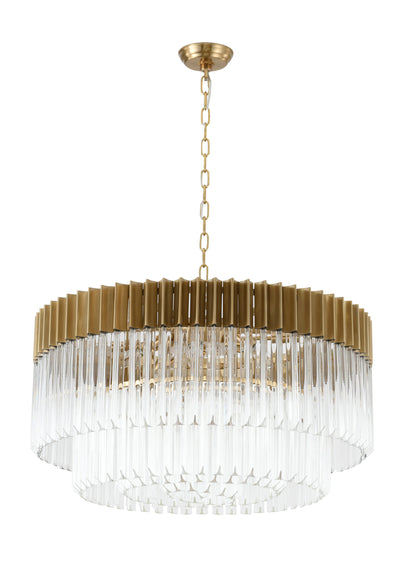 Bethel International WE07C31BR 12-Light Chandelier, Satin BrassBy Bethel Intl.
