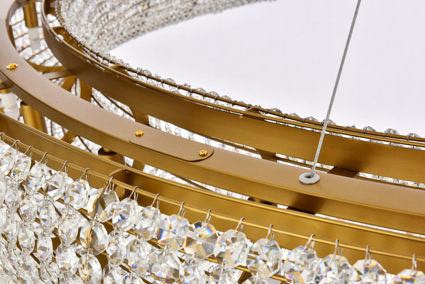 Elegant Lighting 2114G71/RC Paris 30 Light 71"W Crystal Ring - ChromeBy Elegant Furniture & Lighting