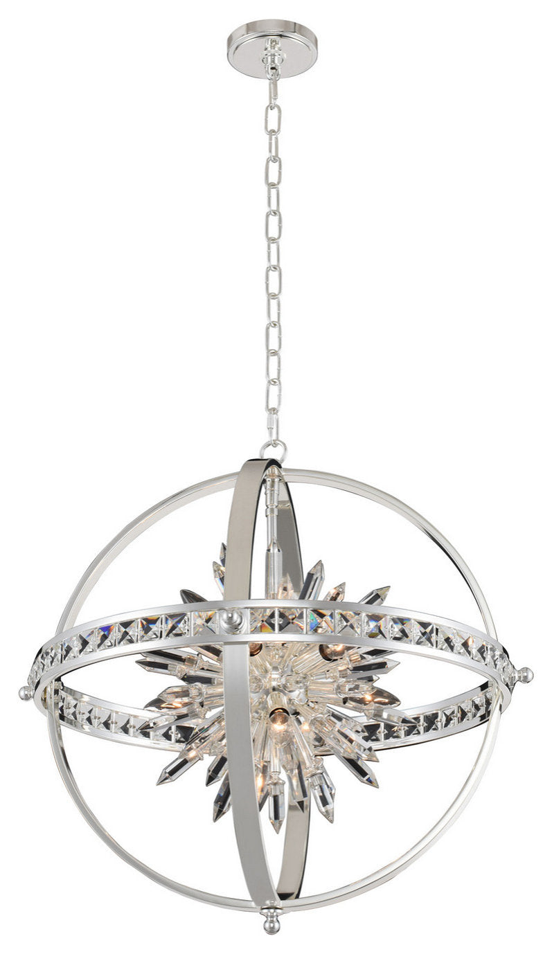Allegri 033651014FR001 Ten Light Pendant Angelo Polished SilverBy Allegri Crystal by Kalco Lighting