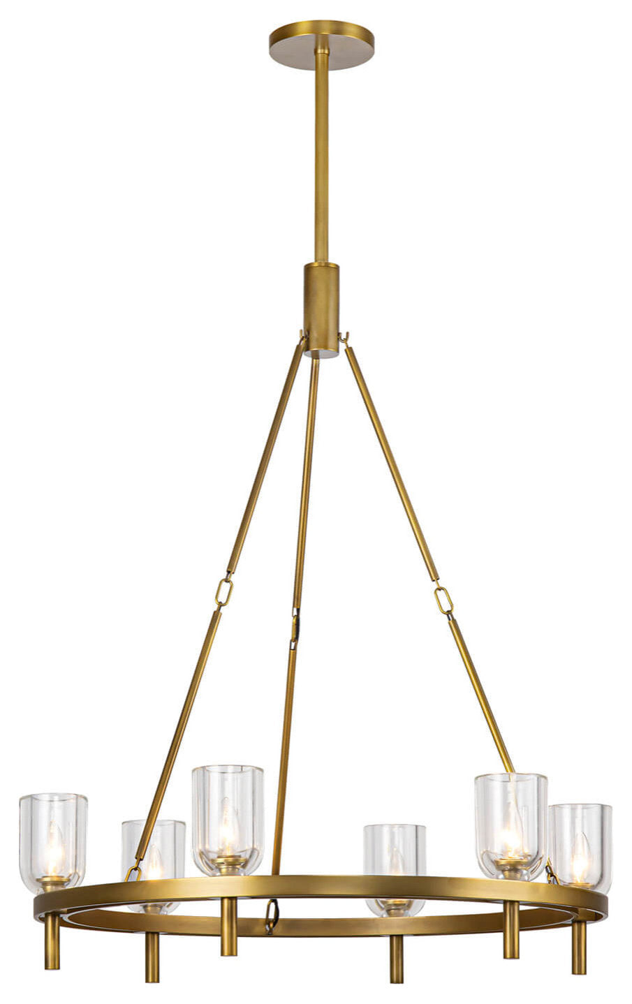 Lucian 6 Light 32" Chandelier, Vintage BrassBy Kuzco Lighting LLC