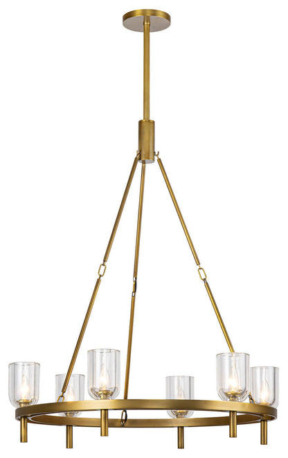 Lucian 6 Light 32" Chandelier, Vintage BrassBy Kuzco Lighting LLC