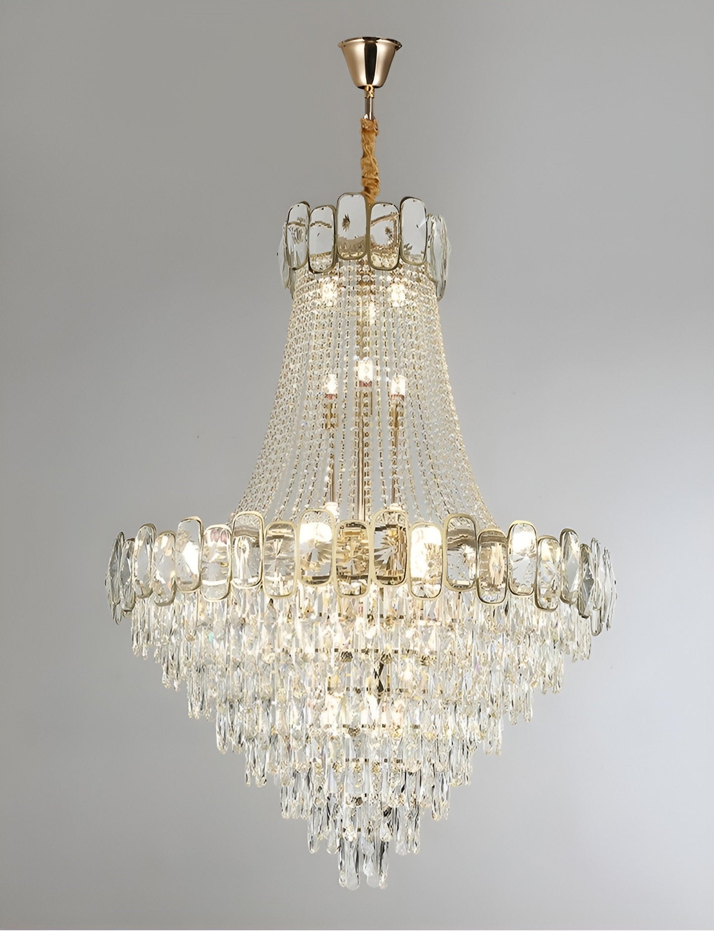 Roure | Large Classic Luxury Staircase Crystal Chandelier, 31.5"By Miron Demid LLC