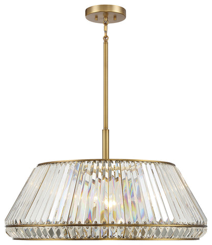 Pyramid 6-Light Pendant in Warm BrassBy Savoy House