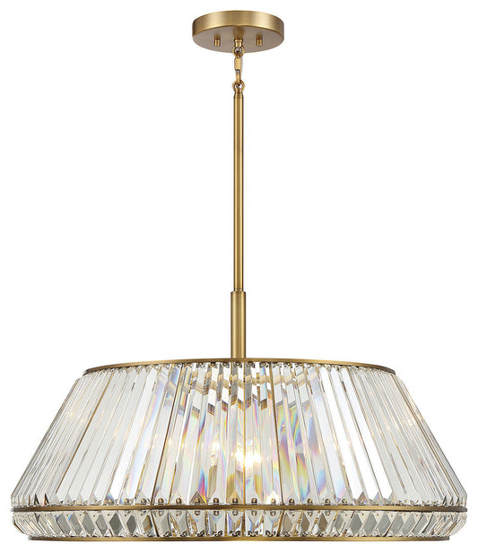 Pyramid 6-Light Pendant in Warm BrassBy Savoy House