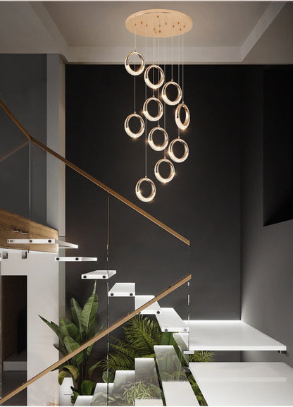 Cannero Riviera | Luxury Gold Ring Pendant Lighting, 14 LightsBy Miron Demid LLC