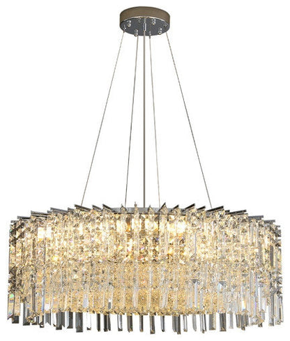 Ischia di Castro | Modern Luxury Drum Crystal LED Chandelier in Creative Design, Gold, Dia23.6xh11.0", Warm Light, DimmableBy Miron Demid LLC