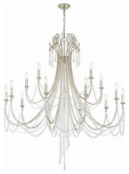 Crystorama arc-1919-sa-cl-mwp-xb-5912-BN Arcadia  15-Light 2-Tier ChandelierBy Crystorama Lighting