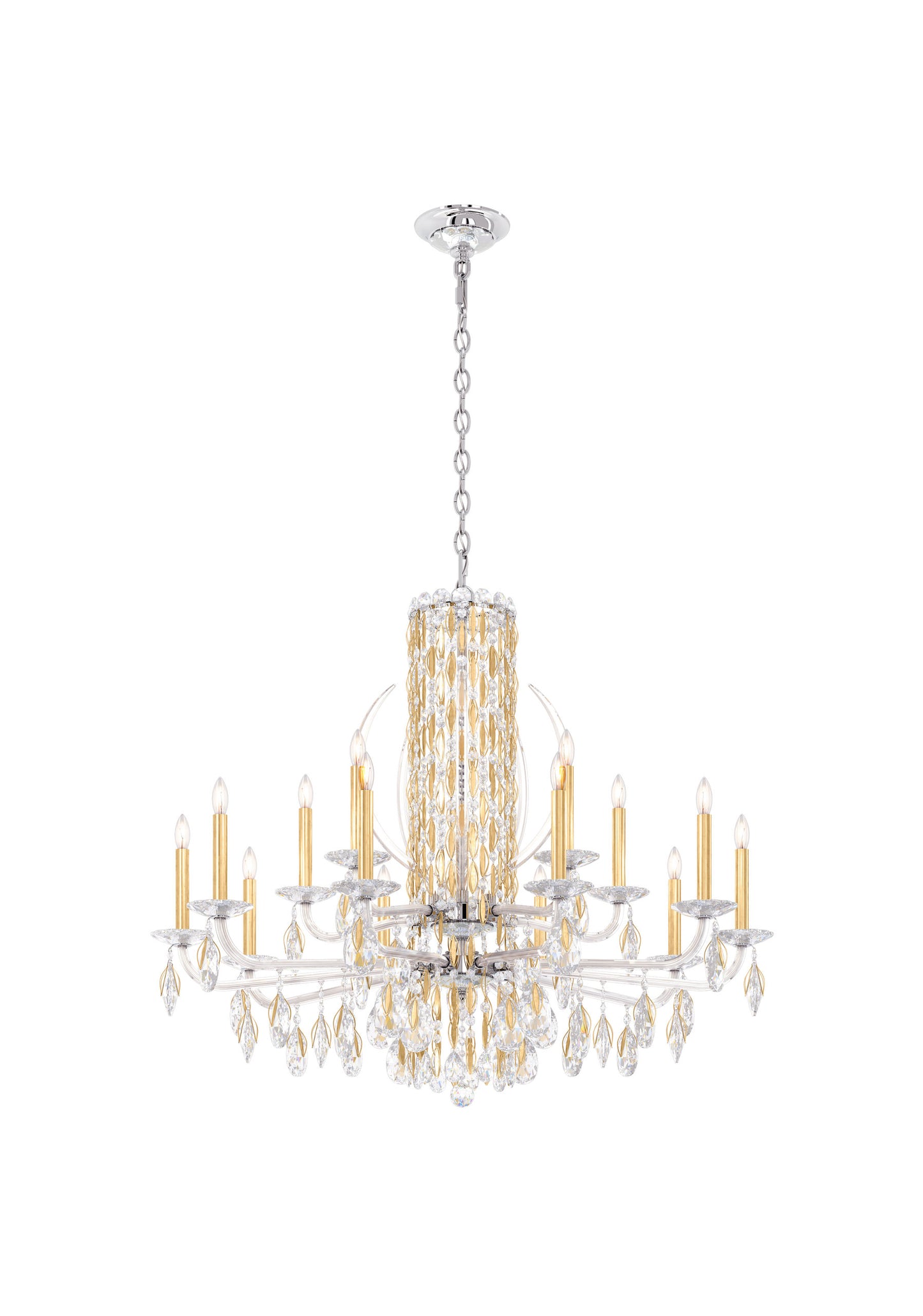 Schonbek Rs8315N-22S 15 Light Crystal Chandelier, Heirloom GoldBy Schonbek