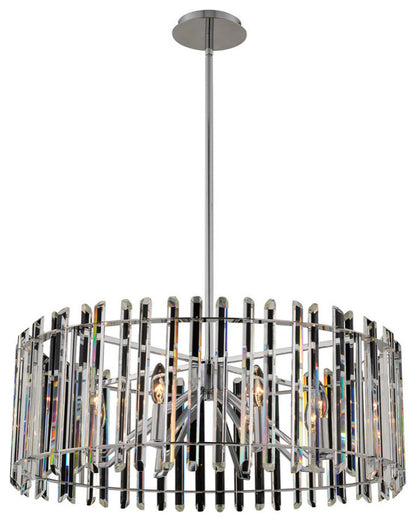 Viano 28x19" 8-Light Contemporary Large Pendants, Polished ChromeBy Allegri Crystal by Kalco Lighting