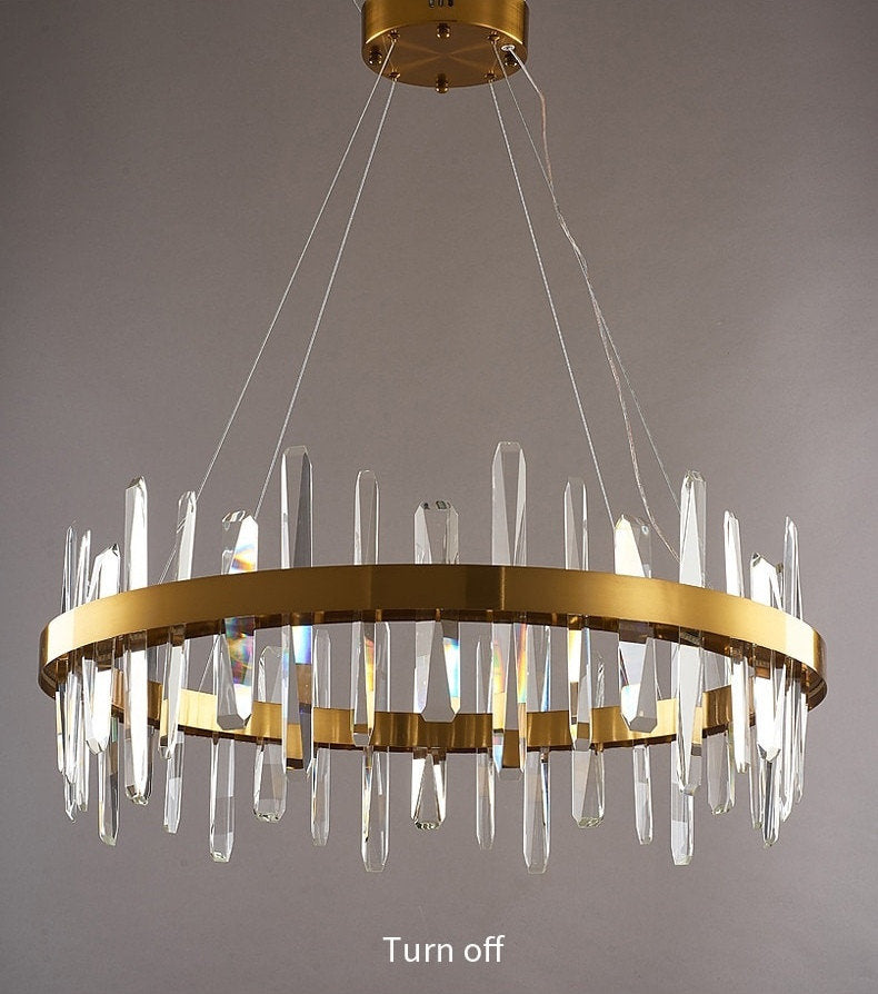 Jodoigne | Round Gold Crystal Chandelier for Dining Room, Dia39"By Miron Demid LLC