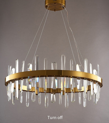 Jodoigne | Round Gold Crystal Chandelier for Dining Room, Dia39"By Miron Demid LLC