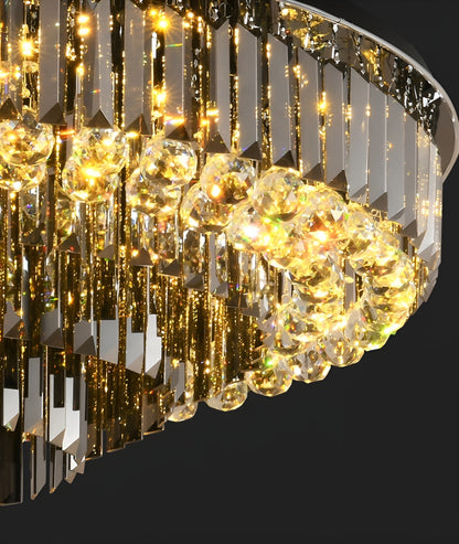 Africo | Round Modern Crystal Chandelier, 31.5"By Miron Demid LLC