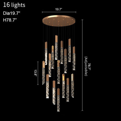 Riomaggiore | Long Staircase Crystal Chandelier, 16 LightsBy Miron Demid LLC
