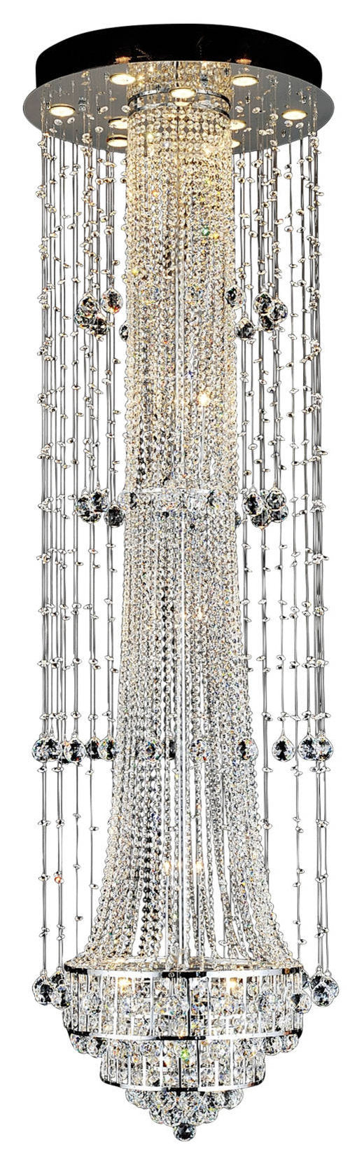 Hallway 32 Light Flush Mount With Chrome FinishBy CWI Lighting