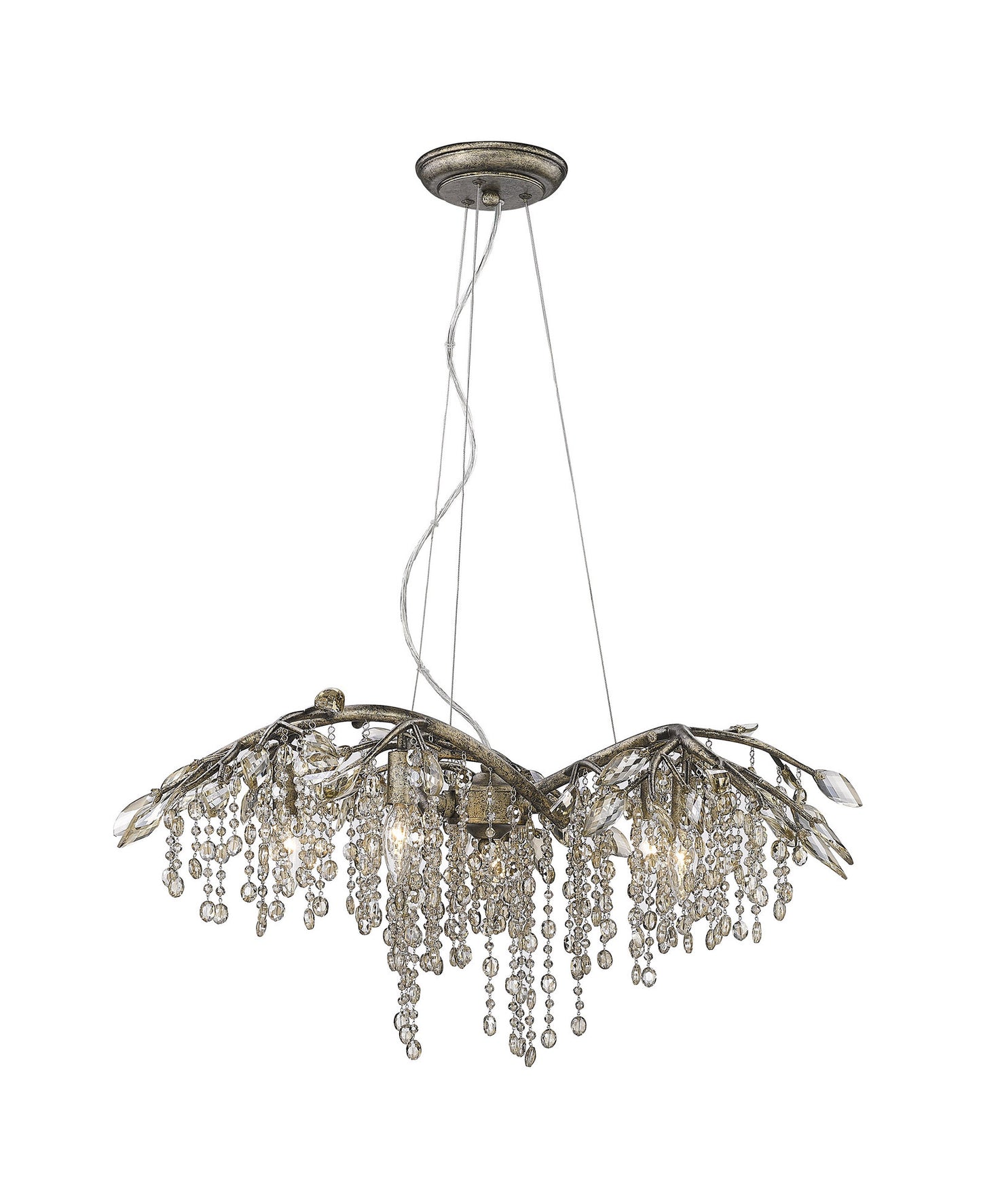 Golden Lighting 9903-6 MG Autumn Twilight 6 Light Chandelier in Mystic GoldBy Golden Lighting