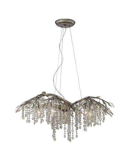 Golden Lighting 9903-6 MG Autumn Twilight 6 Light Chandelier in Mystic GoldBy Golden Lighting