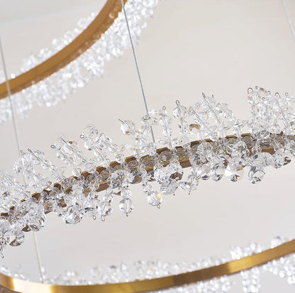 Versoix | Creative Crystal LED Pendant Light in the Shape of Rings, Dia15.7+23.6+31.5", Cool LightBy Miron Demid LLC