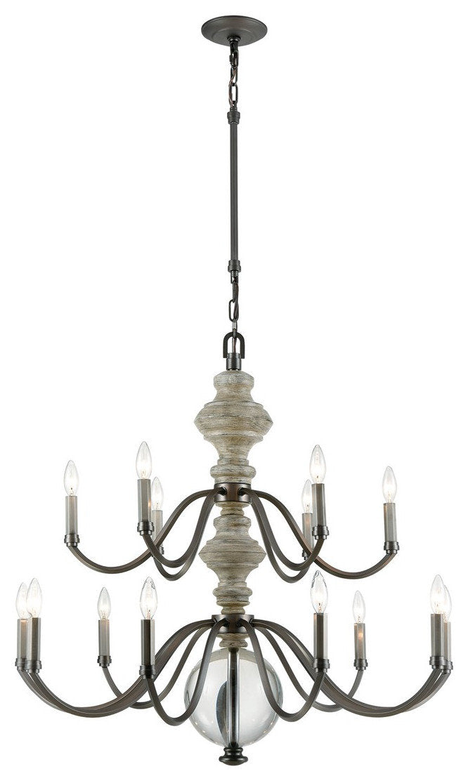 Elk Neo Classica 15-Light Chandelier 32315/9+6, Aged Black NickelBy ELK Group International