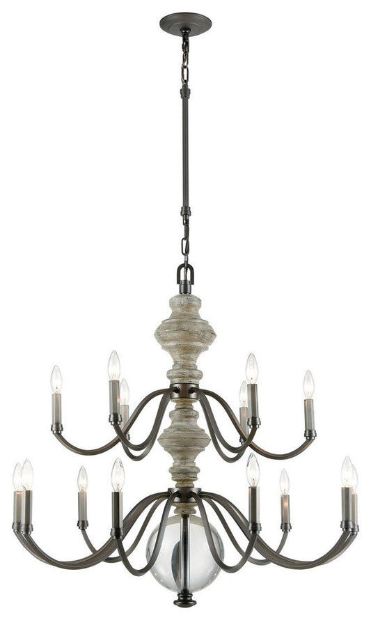 Elk Neo Classica 15-Light Chandelier 32315/9+6, Aged Black NickelBy ELK Group International