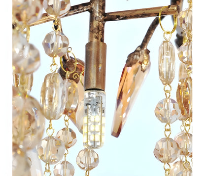 Alfiano Natta | Luxury Gold/Chrome Vintage Crystal Hanging Lamp For Living Room, Gold, Dia26.8"By Miron Demid LLC
