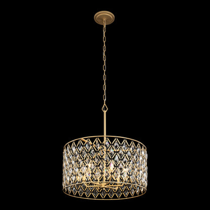 Windsor 6-Lt Crystal Pendant - French Gold/Matte BlackBy Varaluz
