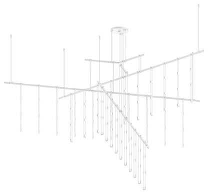 Sonneman SLS4240 Suspenders 83"W LED Abstract Chandelier - Satin White / ClearBy SONNEMAN - A Way of Light