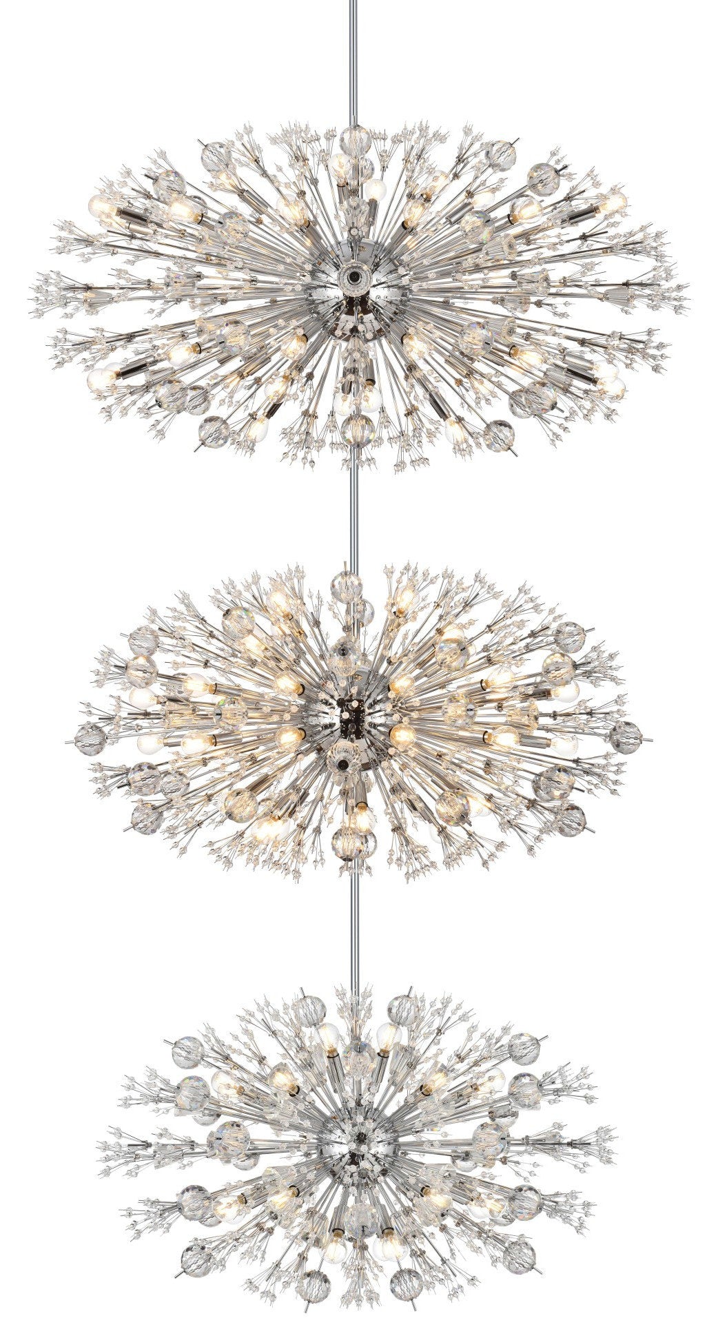 Elegant Lighting 2500G48L3 Vera 100 Light 26"W Crystal Sputnik - ChromeBy Elegant Furniture & Lighting