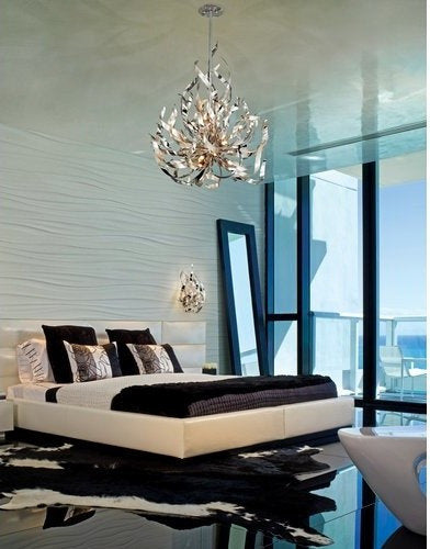 Graffitti Island Pendant, Silver Leaf and Polished Stainless FinishBy Corbett Lighting