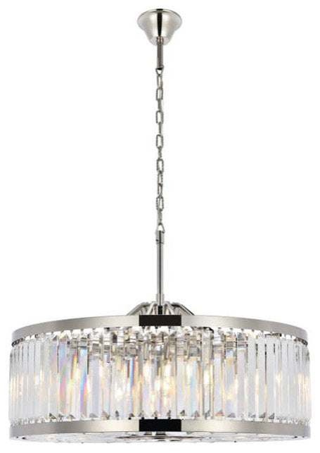 Elegant Lighting 1233D35/RC Chelsea 10 Light 36"W Crystal Drum - PolishedBy Elegant Furniture & Lighting