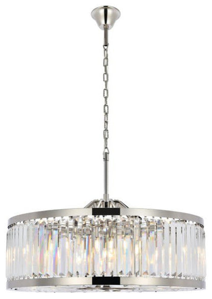 Elegant Lighting 1233D35/RC Chelsea 10 Light 36"W Crystal Drum - PolishedBy Elegant Furniture & Lighting
