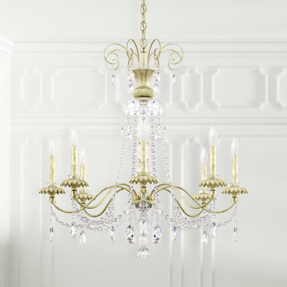 Schonbek At1008N-44H 8 Light Crystal Chandelier, Heirloom SilverBy Schonbek