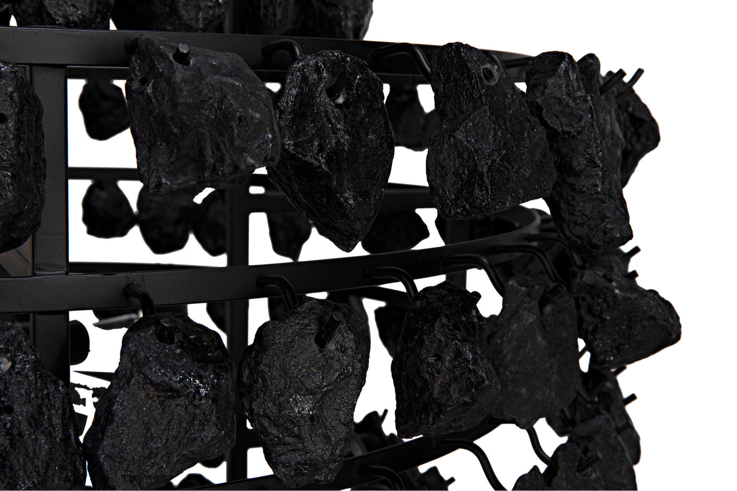 Vulcan Chandelier, Black Steel With Black GlassBy Noir