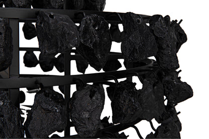 Vulcan Chandelier, Black Steel With Black GlassBy Noir