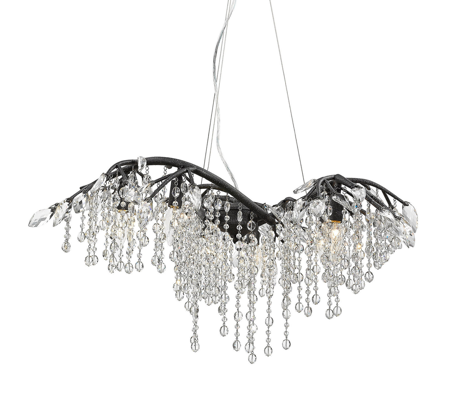 Golden Lighting 9903-6 Autumn Twilight 6 Light 31"W Crystal - Black IronBy Golden Lighting