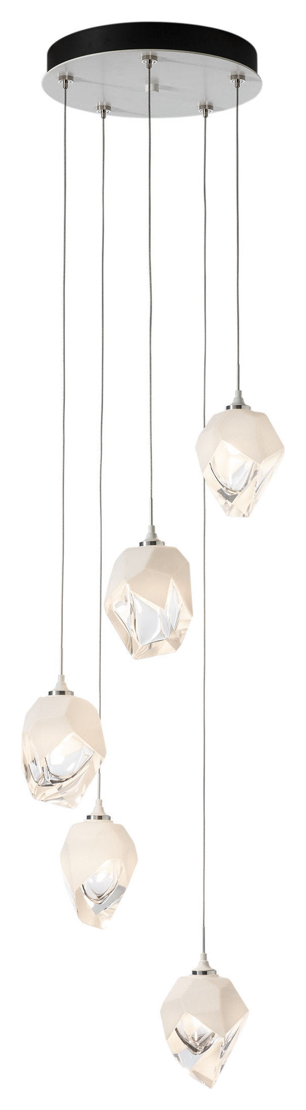 Chrysalis 5-Light Small Crystal Pendant White Finish- Long, White CrystalBy Hubbardton Forge