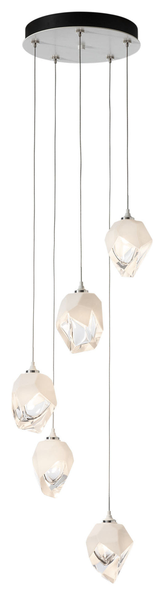 Chrysalis 5-Light Small Crystal Pendant White Finish- Long, White CrystalBy Hubbardton Forge