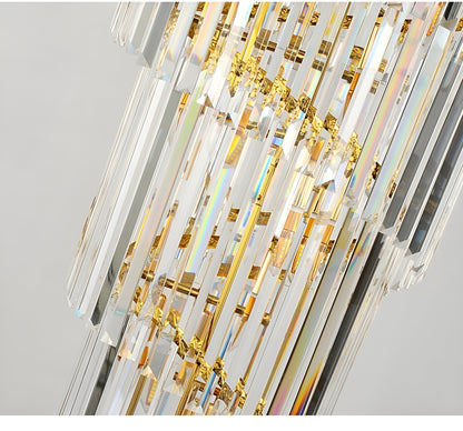 Trinite | Exclusive Long Gold Modern Crystal Chandelier, 39.4By Miron Demid LLC